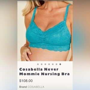 Cosabella Turquoise Lace Nursing Bra size Medium